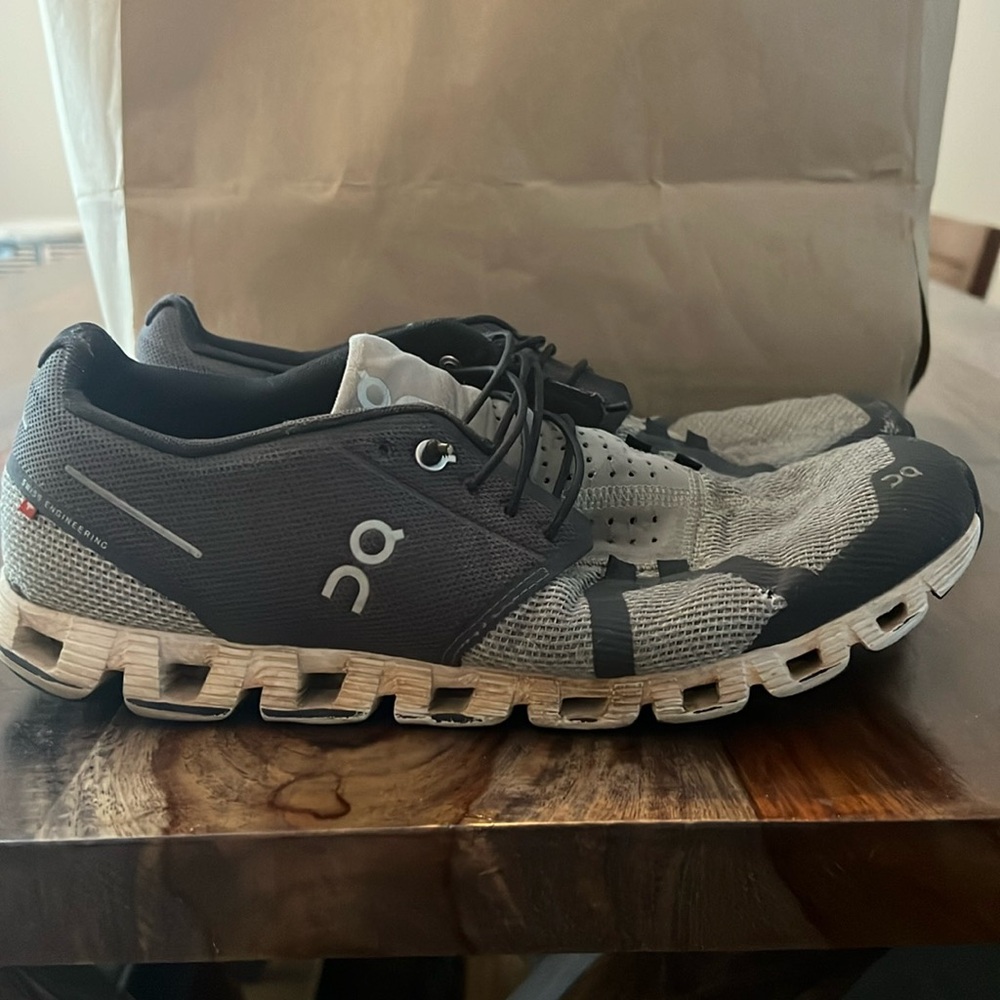 Size 10.5 oncloud shoes black and gray